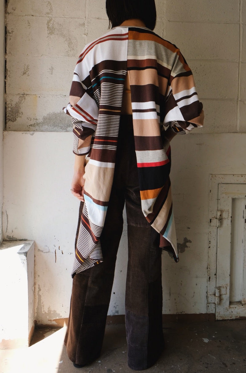 back slit border long t-shirts
