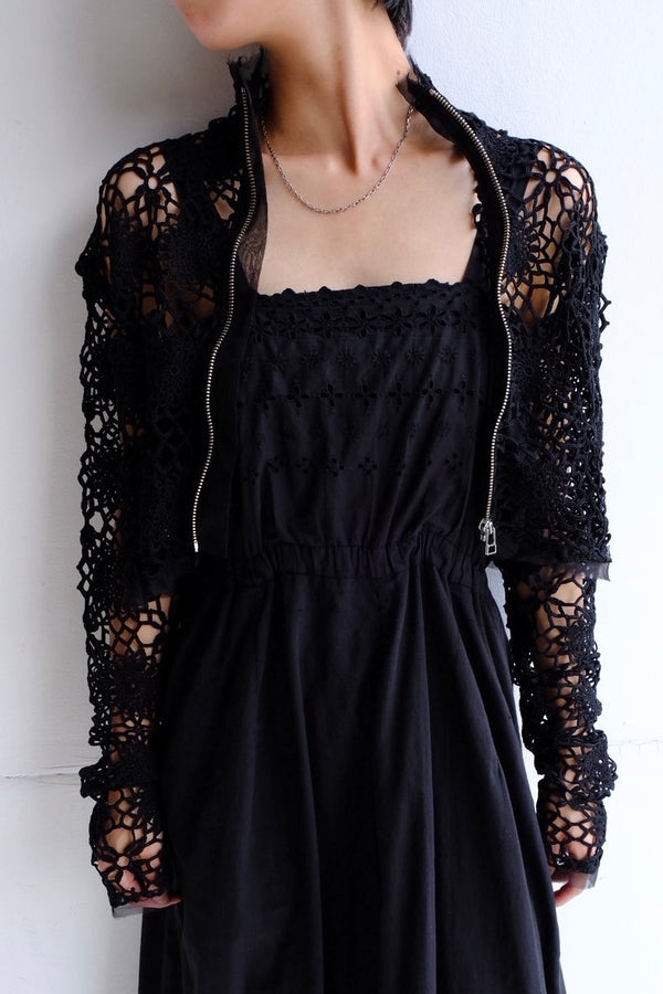 crochet lace high neck top