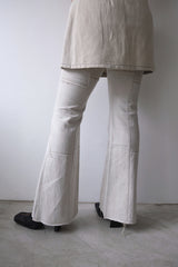 linen patchwork flare pants