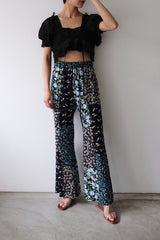 flower rayon flare pants