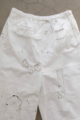cutwork lace frill pants