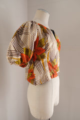 african batik puff sleeve tops