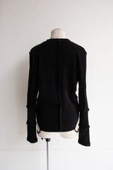 military rib patchwork cardigan