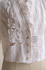 cutwork lace frill cardigan