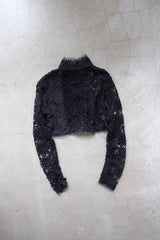crochet lace high neck top