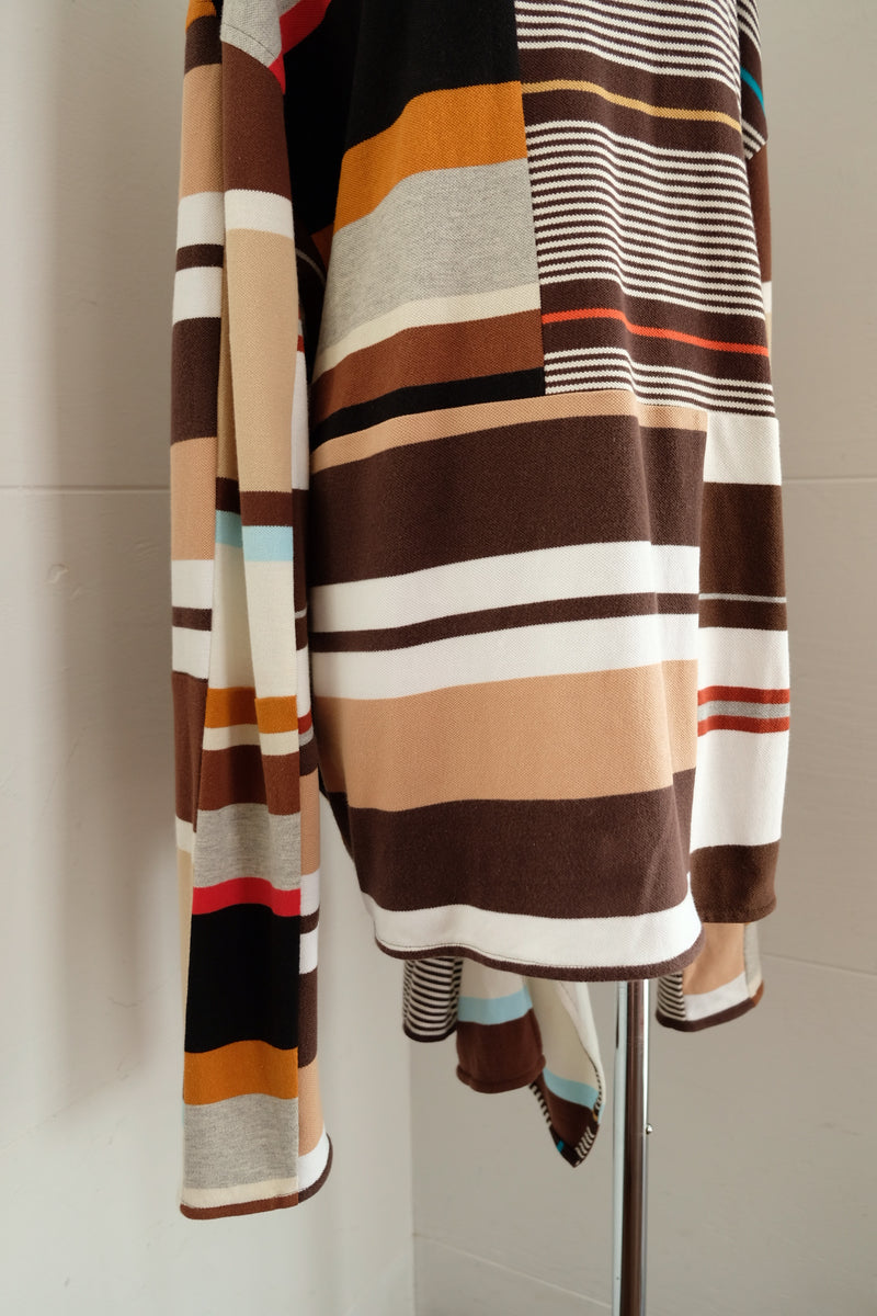 back slit border long t-shirts