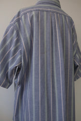 stripe button down half sleeve shirt
