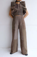 tweed frill backless top