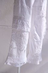 cutwork lace frill pants