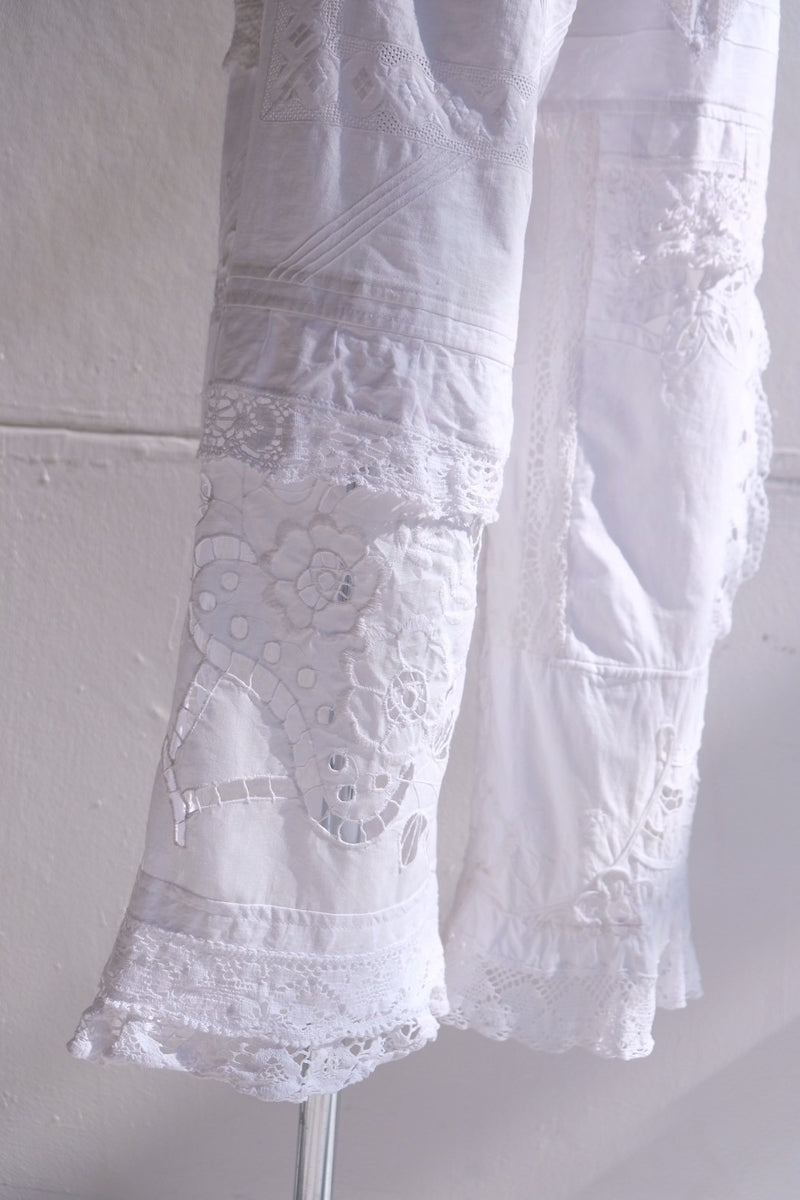 cutwork lace frill pants