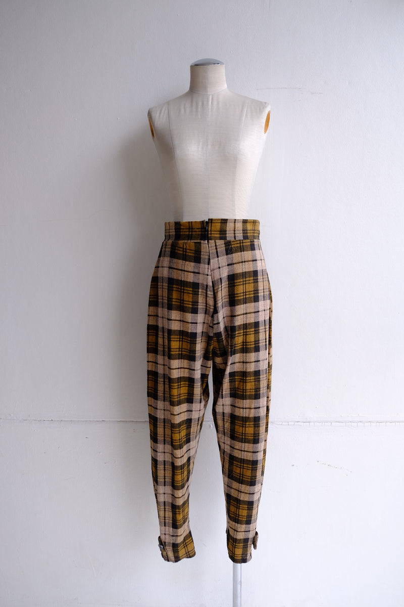 high waist check pants