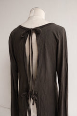 long sleeve back open top