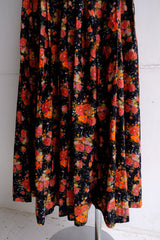 flower print long skirt