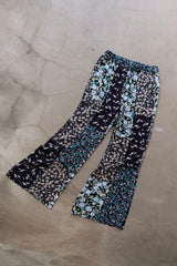 flower rayon flare pants