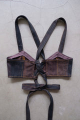 denim ribbon bra top
