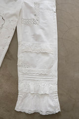 cutwork lace frill pants