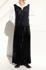 velvet long skirt
