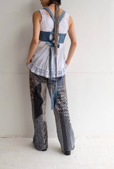 denim ribbon bra top