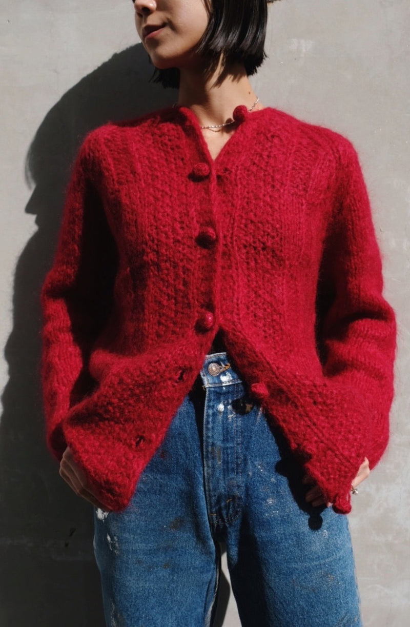 mohair knit cardigan