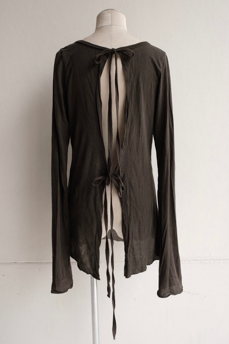 long sleeve back open top