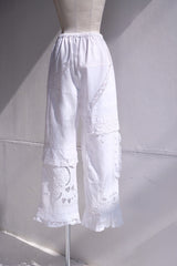 cutwork lace frill pants