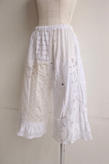 cutwork lace frill half pants
