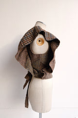 tweed frill backless top