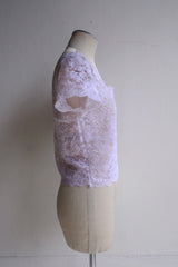 flower lace square neck tops
