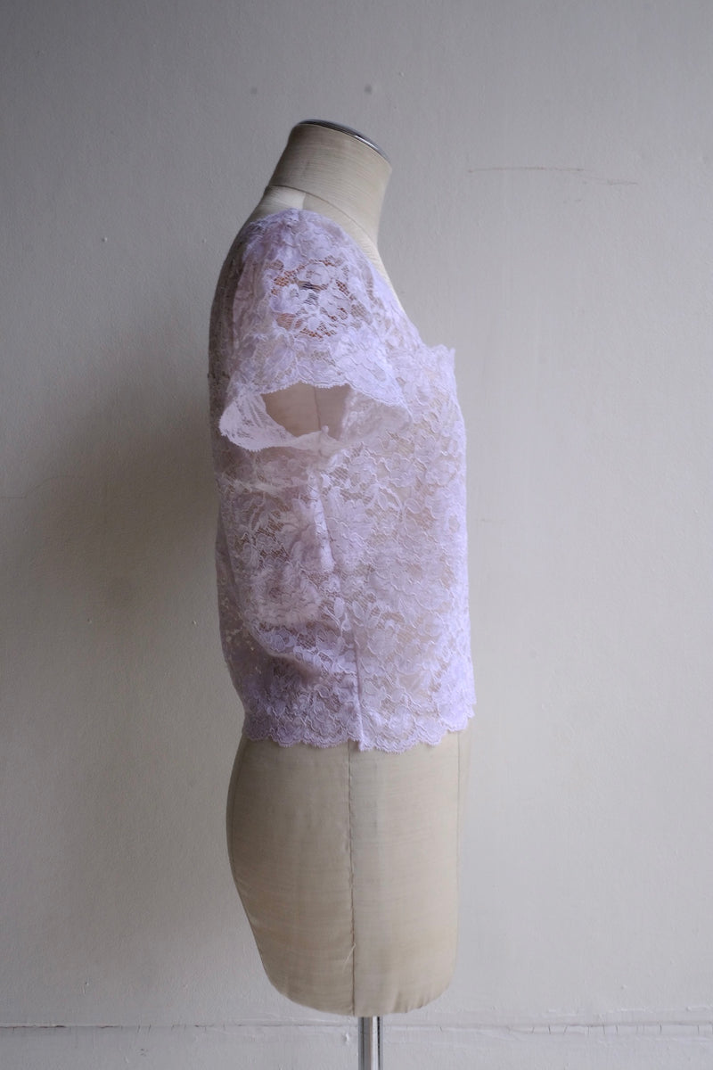 flower lace square neck tops