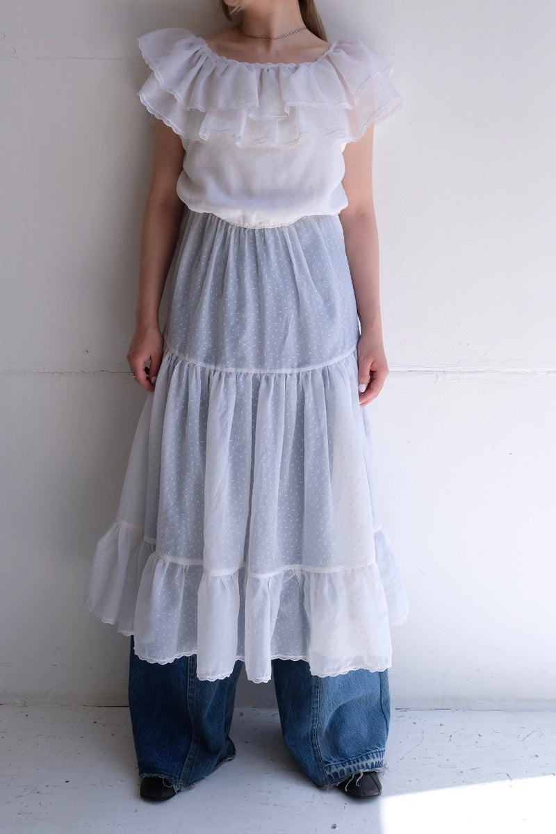frill tiered long dress