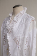 cutwork lace frill cardigan