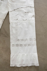 cutwork lace frill pants