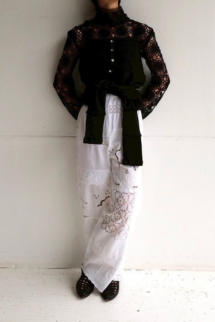 military rib patchwork cardigan
