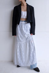vintage embroidery cropped blouse