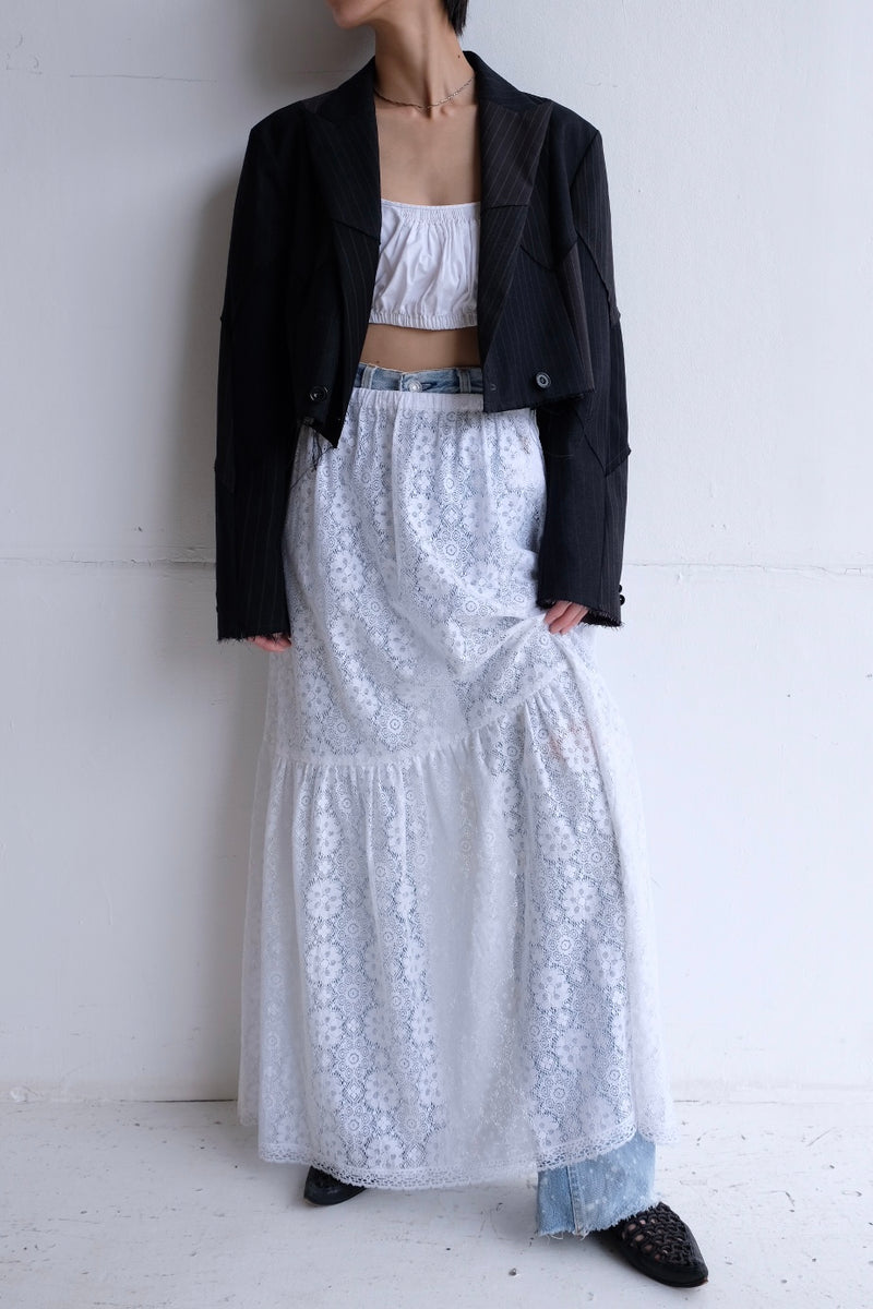 vintage embroidery cropped blouse