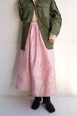 70's raw silk pink skirt