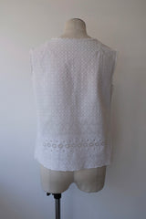 cutwork no sleeve tops