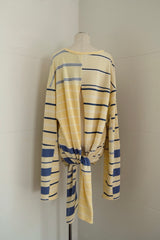 back slit border long t-shirts