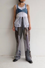 denim ribbon bra top