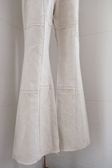 linen patchwork flare pants