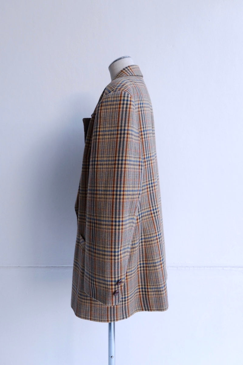 80's check double jacket