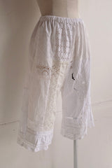 cutwork lace frill half pants