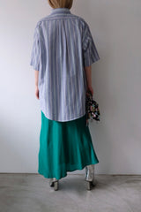 stripe button down half sleeve shirt
