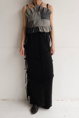 rib ribbon long dress