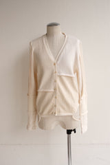 military rib patchwork cardigan