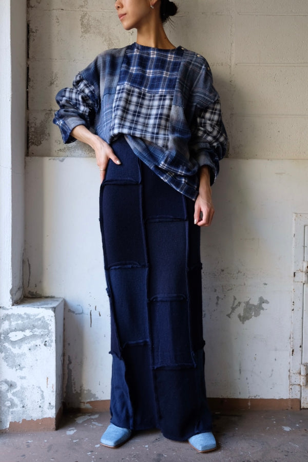 cashmere patchwork skirt