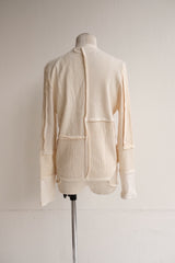 military rib patchwork cardigan