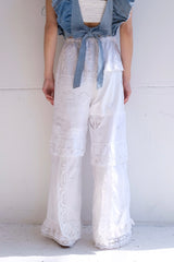 cutwork lace frill pants