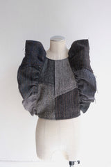 tweed frill backless top