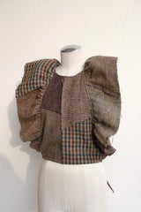 tweed frill backless top